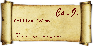 Csillag Jolán névjegykártya