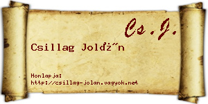 Csillag Jolán névjegykártya